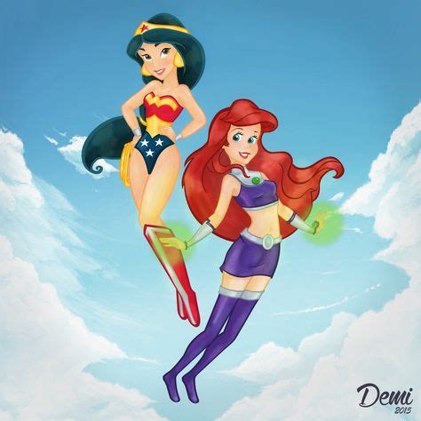 Jasmine & Ariel by Demi [©2015-2016 malinamnam] | Disney princess art, Disney, Disney crossovers