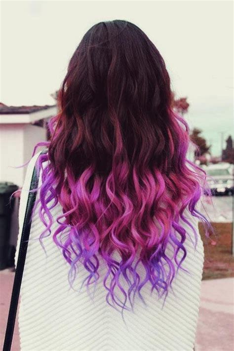 Ombre Hair Color Idea: Brown, Pink, Purple Ombre Hair - Hairstyles Weekly