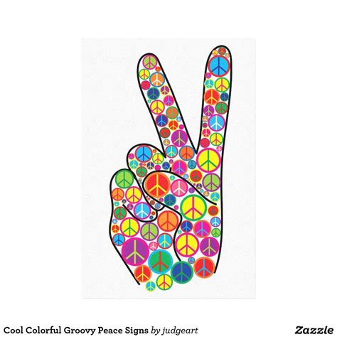 Cool Colorful Groovy Peace Signs Canvas Print. #peace #peacesign #peacesymbol #groovy #60s ...