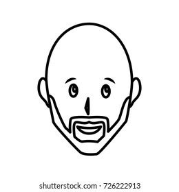 Man Bald Head Long Beard Doodle Stock Vector (Royalty Free) 2041590470
