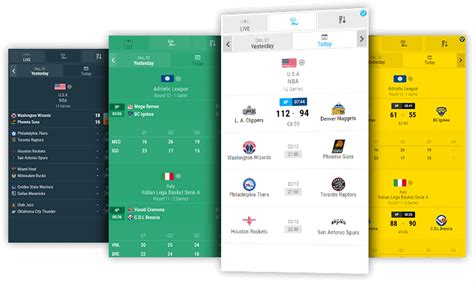 Basketball Livescore Data Widgets, Livescore API XML Feeds