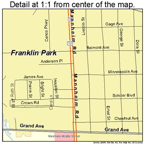 Franklin Park Illinois Street Map 1727702