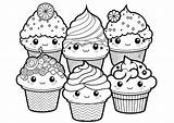Cupcakes Style Kawaii  Cupcake And Cake Coloring Pages For Kids sketch template