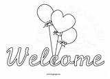 Welcome Sign Coloring Page Pages sketch template