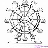 Ferris Wheel Coloring Pages  How To Draw A Step By sketch template