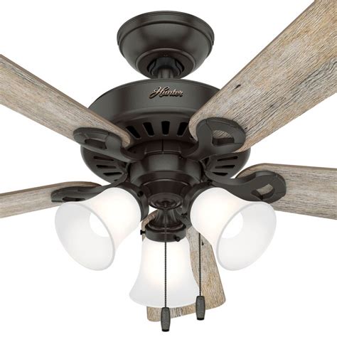 Hunter Ridgefield 44-in Noble Bronze Indoor Ceiling Fan with Light (5-Blade) in the Ceiling Fans ...