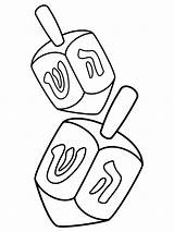 Dreidel And Hanukkah sketch template