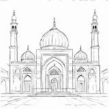 Download Educational Mosque Drawing With Two Minarets Coloring Pages  sketch template