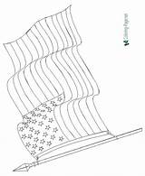 Waving American Flag Coloring Page sketch template
