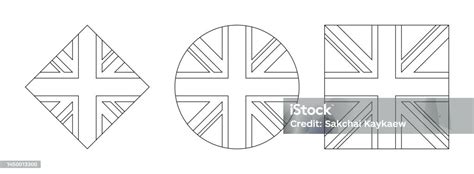 Uk Flag Outline Set Vector Illustration Isolated On White Background ...