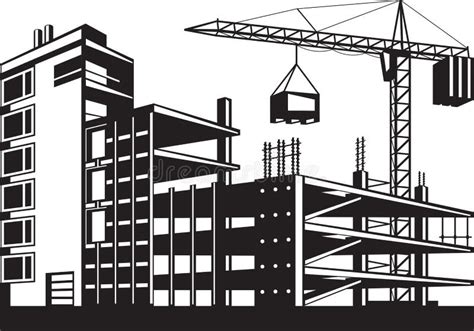 Building in Various Stages of Construction Stock Vector - Illustration of concrete, metal: 72388382