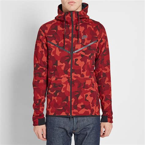 Nike Tech Fleece Camo Windrunner (Dark Cayenne & Black)