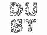 Dust Word Coloring Page Graphic By DigitalPapersShop · Creative Fabrica sketch template