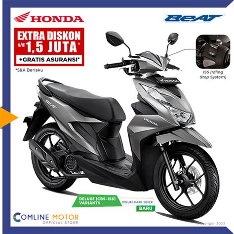 Promo COMLINE-Sepeda Motor Honda BEAT CBS ISS Deluxe 2023 - Deluxe BLUE, KTP=JKT/TGR Cicil 0% 3x ...