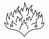 Printable Fire Flames Coloring Pages sketch template