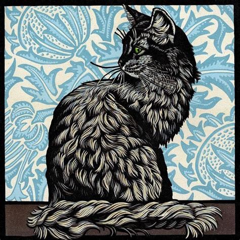 Pin by Heidi Henning on Art | Lino art, Woodcuts prints, Cat art