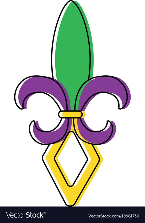 Fleur de lis mardi gras festival carnival symbol Vector Image