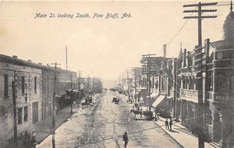 Pine Bluff Arkansas~Main Street Looking South~Horse & Buggies~c1910 B&W Postcard | Pine bluff ...