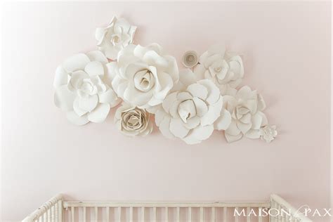 Paper Flower Wall Art in the Nursery - Maison de Pax