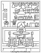 Restaurant Coloring Pages Free Downloads  Sheets For Kids sketch template