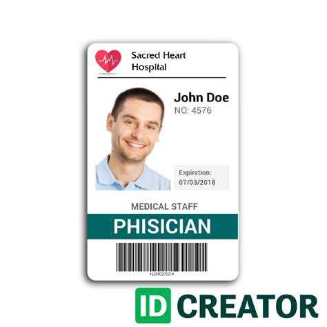 Doctor Id Card Template Free - FREE PRINTABLE TEMPLATES