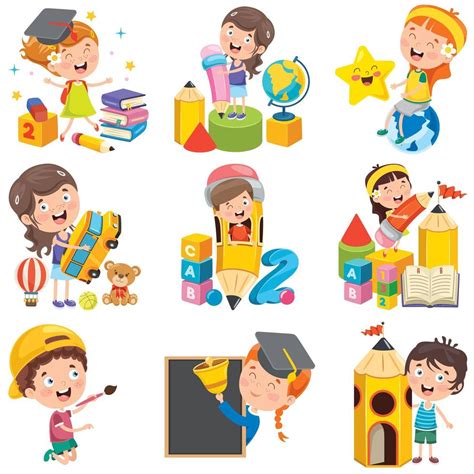 personnages de dessin animé enfant faisant diverses activités 913528 Art vectoriel chez Vecteezy