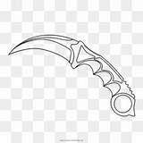 Karambit Knife Coloring Page Ultra Pages Sketch sketch template