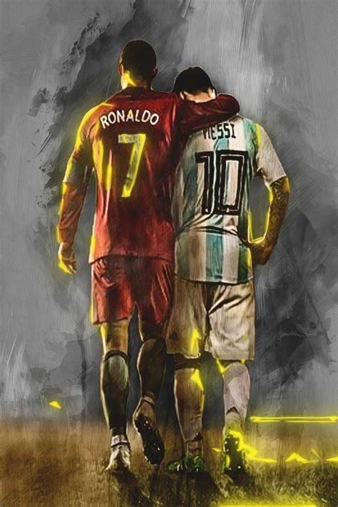 Cristiano Ronaldo & Lionel Messi Friendship Canvas Art Poster Mobile ...