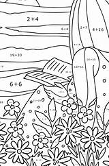 Dibujo Niña Y puesta De Sol En El Campo Para Colorear Línea sketch template