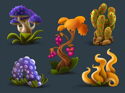 Alien plants by Romont Willy on Dribbble