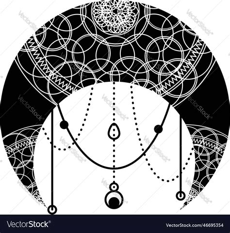 Black crescent symbol crescent decorative element Vector Image