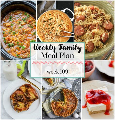 Weekly Family Meal Plan 109 - My Kitchen Craze