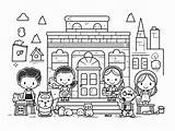 Preschool Themed Coloring  Page sketch template