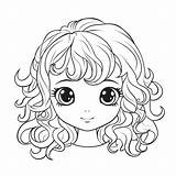 Curly Hair Coloring Page sketch template