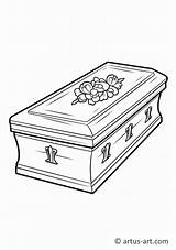 Coffin Coloring Page » Free Download Artus Art sketch template