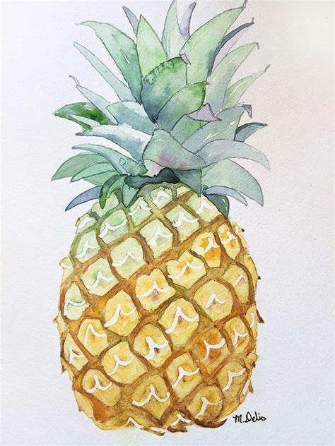 Items similar to Pineapple Watercolor Painting, Original Painting ...