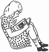 Girl Reading  Coloring Page For Kids Free Printable Picture sketch template