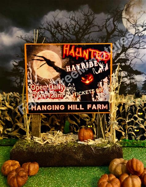 Miniature Halloween Haunted Hayride Billboard/ Sign - Etsy