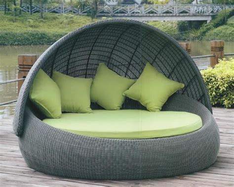 2020 Outdoor Round Bed Sofa Of Garden Furniture With Comfortable Cushion And Pillow From Shrelax ...