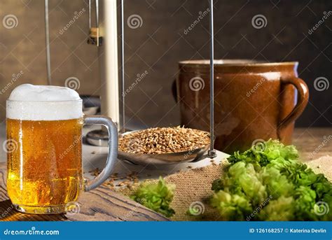 Home Brewing of Beer. stock image. Image of homemade - 126168257