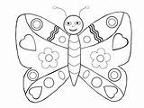 Simple Butterfly Coloring Pages For Kids sketch template