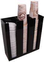 Wall Mountable Coffee Cup and lid Dispenser Rack 3 Sleeve-60