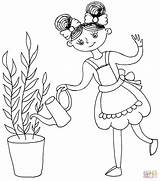 A Girl Watering Plant coloring Page  Free Printable Coloring Pages sketch template
