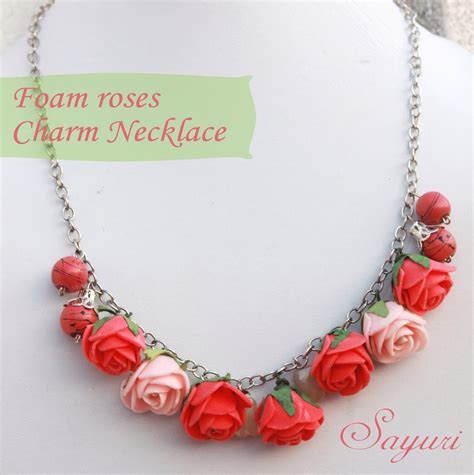 Foam Roses Charm Necklace | Jewels of sayuri