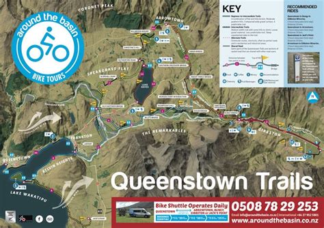 Detailed Mountain Bike Trail Map Queenstown NZ in 2021 | Mountain bike ...