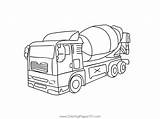 Cement Mixer Coloring Page For Kids  Free Construction Vehicles sketch template