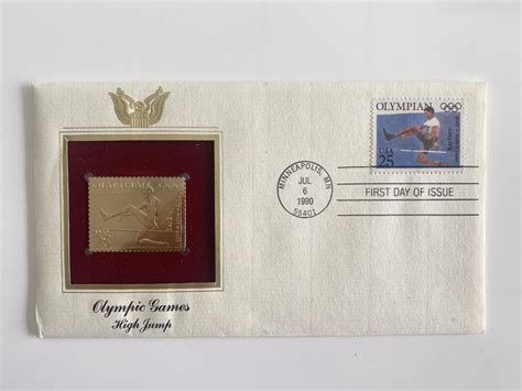 Olympic Games High Jump Gold Stamp Replica First Day Cover ...