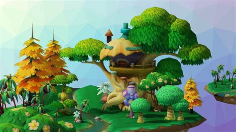Cartoon forest 3D model Download for Free