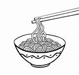 Premium Vector  Doodle noodle At Bowl And Chopstick Hand Drawing In sketch template