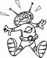 Jumping Space Alien Coloring Page  Wecoloringpagecom sketch template